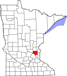 Minnesota Map showing Anoka County