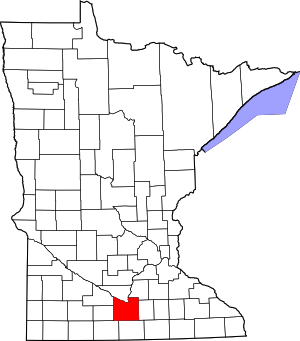 Minnesota Map showing Blue Earth County