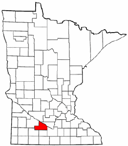 Minnesota Map showing Brown County