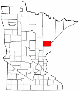Minnesota Map showing Carlton County