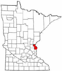 Minnesota Map showing Chisago County