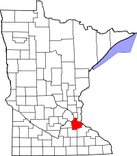 Minnesota Map showing Dakota County