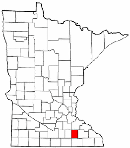 Minnesota Map showing Dodge County