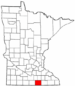 Minnesota Map showing Freeborn County