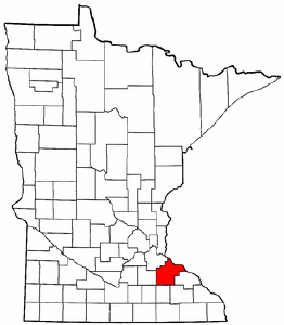 Minnesota Map showing Goodhue County