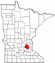 Minnesota Map showing Hennepin County