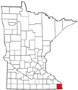 Minnesota Map showing Houston County