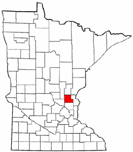 Minnesota Map showing Isanti County