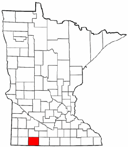 Minnesota Map showing Jackson County