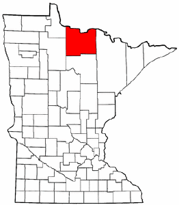 Minnesota Map showing Koochiching County