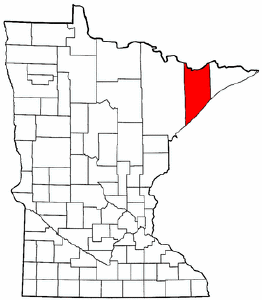 Minnesota Map showing Lake County