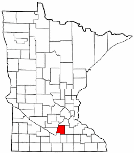 Minnesota Map showing Le Sueur County