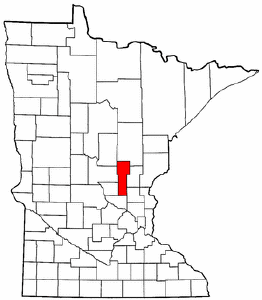 Minnesota Map showing Mille Lacs County