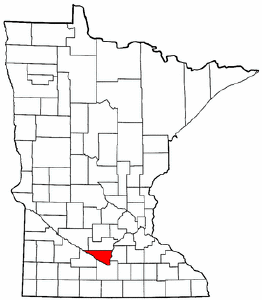 Minnesota Map showing Nicollet County