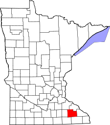 Minnesota Map showing Olmsted County