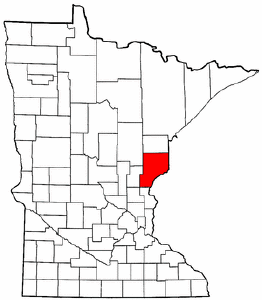 Minnesota Map showing Pine County