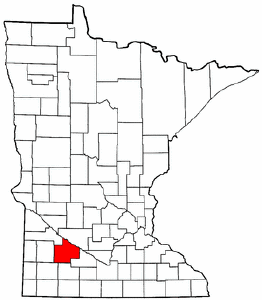 Minnesota Map showing Redwood County