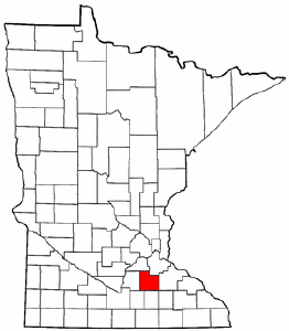 Minnesota Map showing Rice County