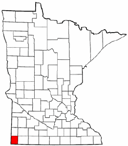 Minnesota Map showing Rock County