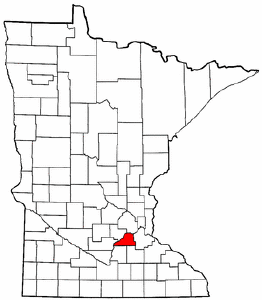 Minnesota Map showing Scott County