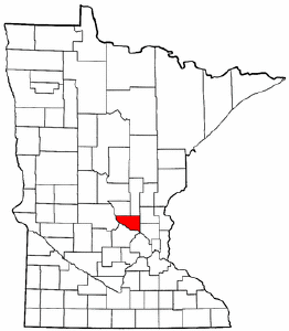 Minnesota Map showing Sherburne County