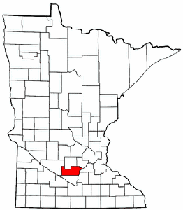 Minnesota Map showing Sibley County