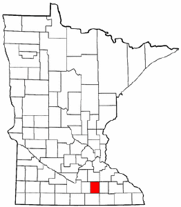 Minnesota Map showing Steele County