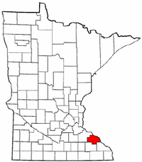 Minnesota Map showing Wabasha County