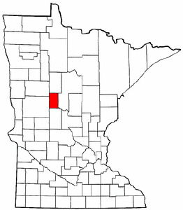 Minnesota Map showing Wadena County