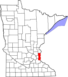 Minnesota Map showing Washington County