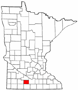 Minnesota Map showing Watonwan County