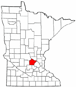 Minnesota Map showing Wright County