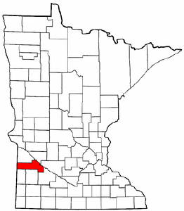 Minnesota Map showing Yellow Medicine County