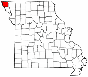 Missouri Map showing Atchison County