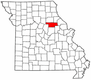 Missouri Map showing Audrain County
