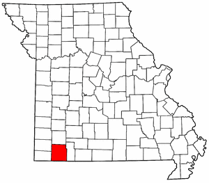 Missouri Map showing Barry County