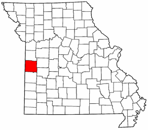 Missouri Map showing Bates County