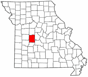 Missouri Map showing Benton County