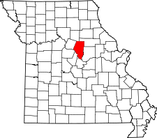 Missouri Map showing Boone County
