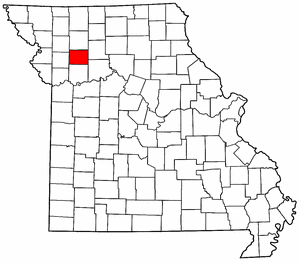 Missouri Map showing Caldwell County