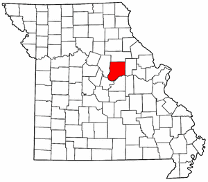 Missouri Map showing Callaway County