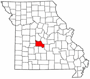 Missouri Map showing Camden County