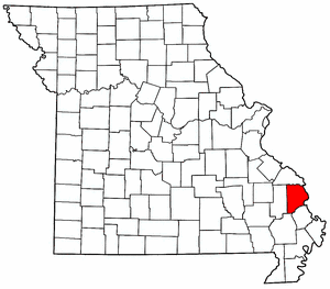 Missouri Map showing Cape Girardeau County
