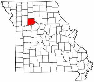 Missouri Map showing Carroll County