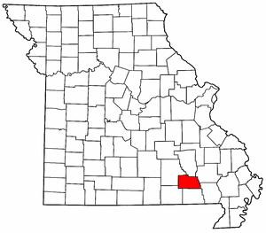 Missouri Map showing Carter County