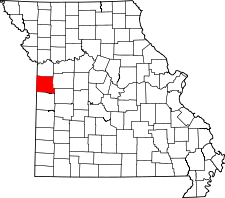 Missouri Map showing Cass County