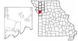 Missouri Map showing Clay County