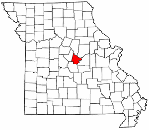 Missouri Map showing Cole County