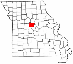 Missouri Map showing Cooper County