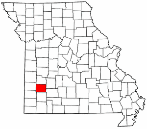 Missouri Map showing Dade County